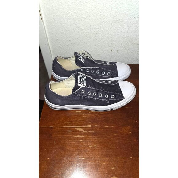 Converse All Star Unisex Low-Top Navy Canvas Sneakers Black White Size 9 W / 7 M - Picture 3 of 8